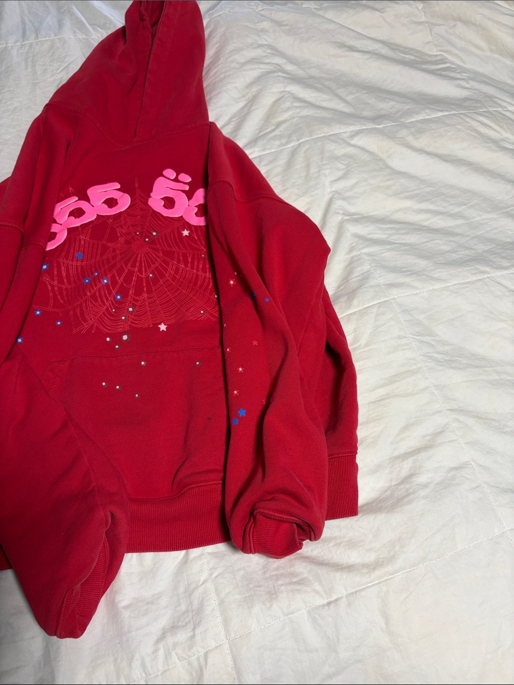 Red 555 Spider Hoodie - Picture 2 of 8
